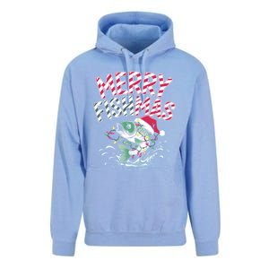 Merry Fishmas Santa Fishing Lovers Funny Fisher Christmas Gift Unisex Surf Hoodie