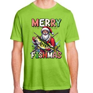 Merry Fishmas Santa Fishing Lovers Funny Fisher Christmas Gift Adult ChromaSoft Performance T-Shirt