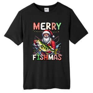 Merry Fishmas Santa Fishing Lovers Funny Fisher Christmas Gift Tall Fusion ChromaSoft Performance T-Shirt