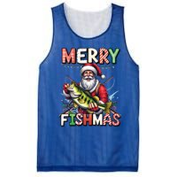 Merry Fishmas Santa Fishing Lovers Funny Fisher Christmas Gift Mesh Reversible Basketball Jersey Tank