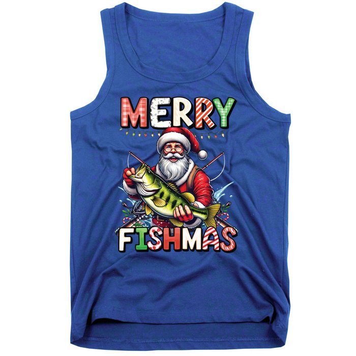 Merry Fishmas Santa Fishing Lovers Funny Fisher Christmas Gift Tank Top