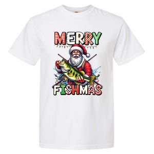 Merry Fishmas Santa Fishing Lovers Funny Fisher Christmas Gift Garment-Dyed Heavyweight T-Shirt