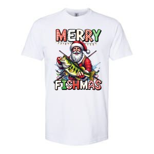 Merry Fishmas Santa Fishing Lovers Funny Fisher Christmas Gift Softstyle CVC T-Shirt