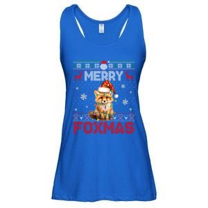 Merry Foxmas Santa Fox Lights Fox Lovers Ugly Xmas Cute Gift Ladies Essential Flowy Tank