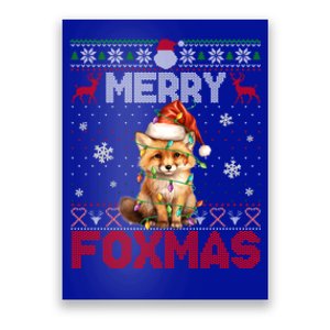 Merry Foxmas Santa Fox Lights Fox Lovers Ugly Xmas Cute Gift Poster