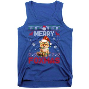 Merry Foxmas Santa Fox Lights Fox Lovers Ugly Xmas Cute Gift Tank Top