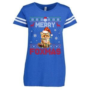 Merry Foxmas Santa Fox Lights Fox Lovers Ugly Xmas Cute Gift Enza Ladies Jersey Football T-Shirt