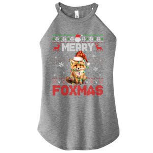 Merry Foxmas Santa Fox Lights Fox Lovers Ugly Xmas Cute Gift Women's Perfect Tri Rocker Tank