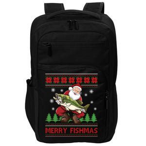 Merry Fishmas Santa Fishing Ugly Christmas Style Gift Impact Tech Backpack