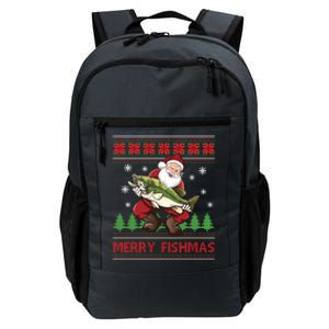 Merry Fishmas Santa Fishing Ugly Christmas Style Gift Daily Commute Backpack