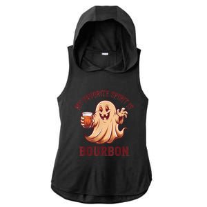 My Favorite Spirit Is Bourbon | Bourbon Lover Gifts Ladies PosiCharge Tri-Blend Wicking Draft Hoodie Tank