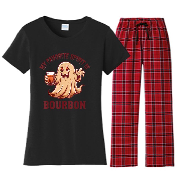 My Favorite Spirit Is Bourbon | Bourbon Lover Gifts Women's Flannel Pajama Set