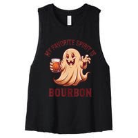 My Favorite Spirit Is Bourbon | Bourbon Lover Gifts Women's Racerback Cropped Tank