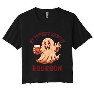 My Favorite Spirit Is Bourbon | Bourbon Lover Gifts Women's Crop Top Tee