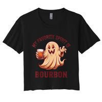 My Favorite Spirit Is Bourbon | Bourbon Lover Gifts Women's Crop Top Tee