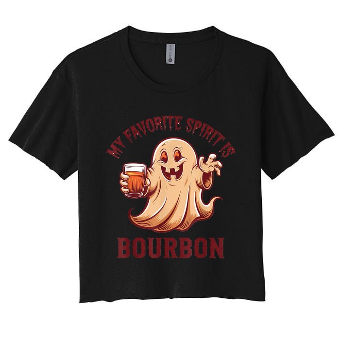 My Favorite Spirit Is Bourbon | Bourbon Lover Gifts Women's Crop Top Tee