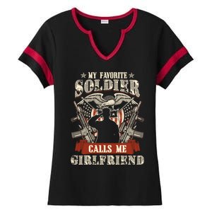 My Favorite Soldier Calls Me Friend Proud Army Family Meaningful Gift Ladies Halftime Notch Neck Tee