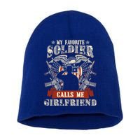 My Favorite Soldier Calls Me Friend Proud Army Family Meaningful Gift Short Acrylic Beanie