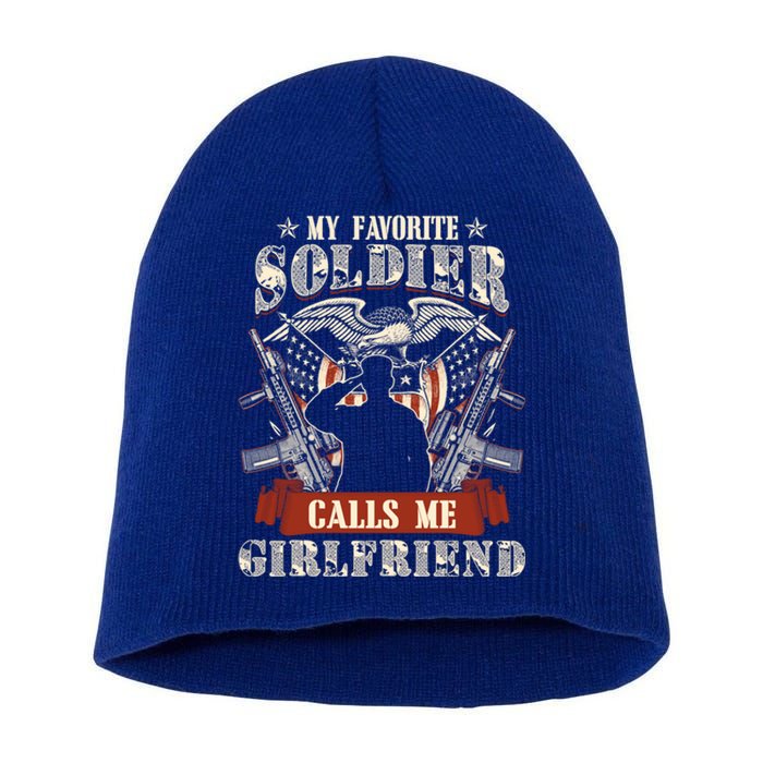 My Favorite Soldier Calls Me Friend Proud Army Family Meaningful Gift Short Acrylic Beanie