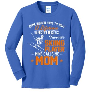 My Favorite Skiing Player Calls Me Mom Gift For Mother Mama Gift Kids Long Sleeve Shirt