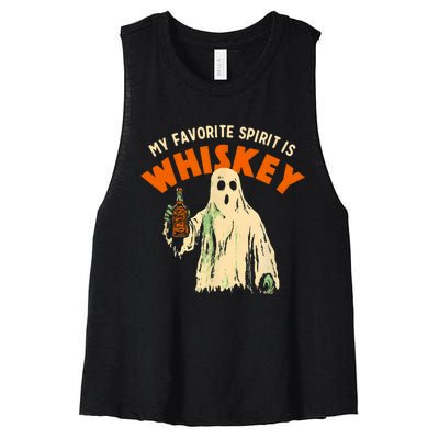 My Favorite Spirit Is Whiskey Women's Racerback Cropped Tank