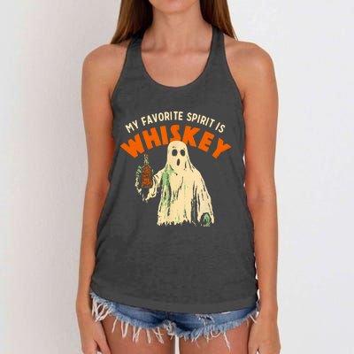 My Favorite Spirit Is Whiskey Women's Knotted Racerback Tank