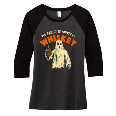 My Favorite Spirit Is Whiskey Women's Tri-Blend 3/4-Sleeve Raglan Shirt