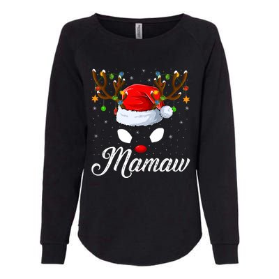 Matching Family Santa Hat Mamaw Reindeer Christmas Gift Womens California Wash Sweatshirt