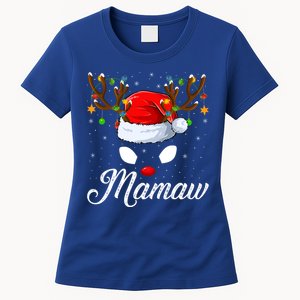 Matching Family Santa Hat Mamaw Reindeer Christmas Gift Women's T-Shirt