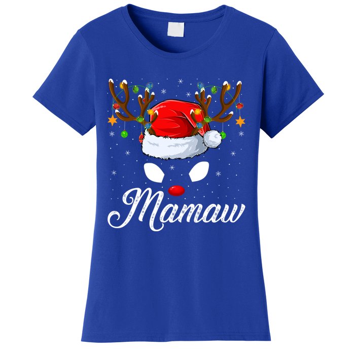 Matching Family Santa Hat Mamaw Reindeer Christmas Gift Women's T-Shirt