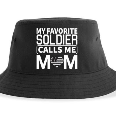 My Favorite Soldier Calls Me Mom Proud Army Mom Gift Sustainable Bucket Hat