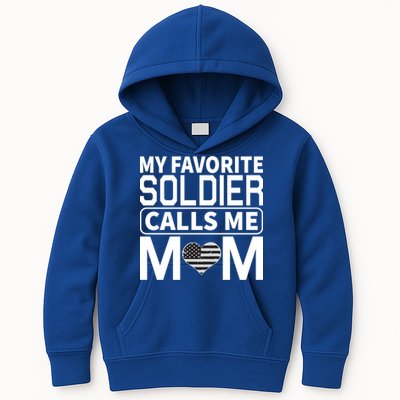 My Favorite Soldier Calls Me Mom Proud Army Mom Gift Kids Hoodie
