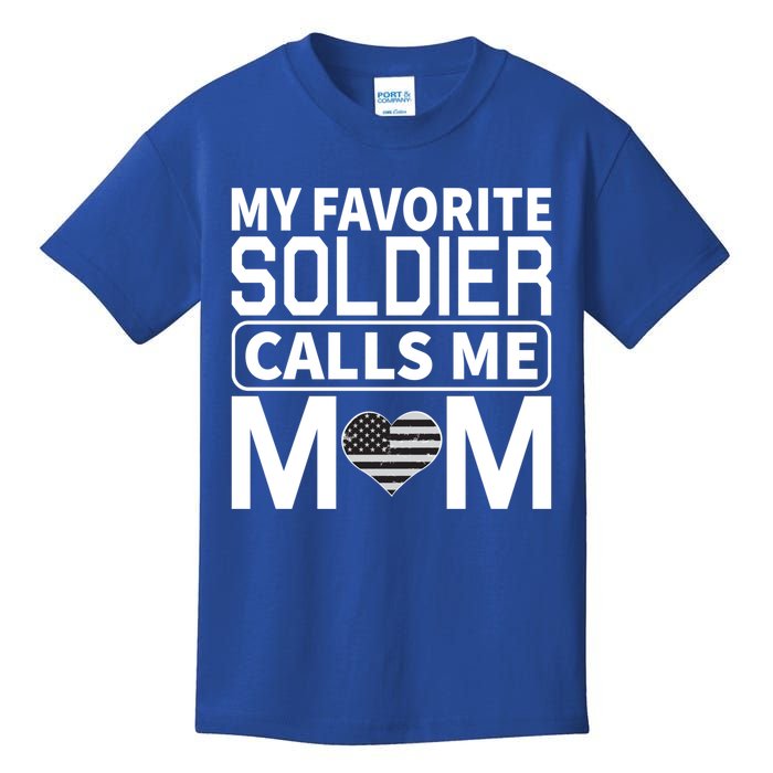 My Favorite Soldier Calls Me Mom Proud Army Mom Gift Kids T-Shirt