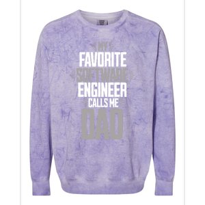 My Favorite Software Engineer Calls Me Dad Gift Colorblast Crewneck Sweatshirt