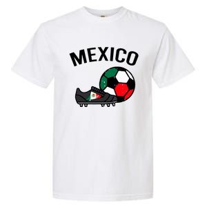 Mexico Flag Soccer Ball Shoes Football Fan Garment-Dyed Heavyweight T-Shirt