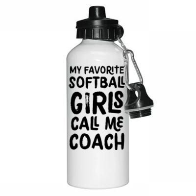 My Favorite Softball Girl Call Me Coach Funny Aluminum Water Bottle