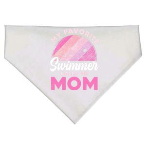 My Favorite Swimmer Calls Me Mom Mothers Day Retro Swimming Gift USA-Made Doggie Bandana