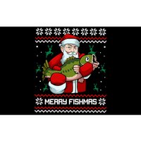 Merry Fishmas Santa Fishing Lover Christmas Holiday Ugly Sweater Bumper Sticker