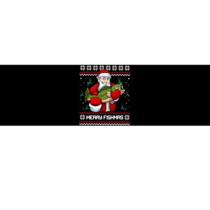 Merry Fishmas Santa Fishing Lover Christmas Holiday Ugly Sweater Bumper Sticker