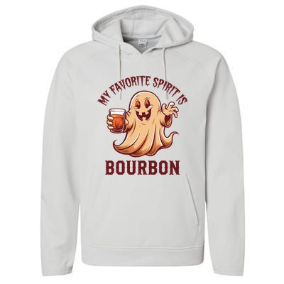 My Favorite Spirit Is Bourbon Bourbon Lover Gifts Performance Fleece Hoodie