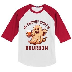 My Favorite Spirit Is Bourbon Bourbon Lover Gifts Kids Colorblock Raglan Jersey