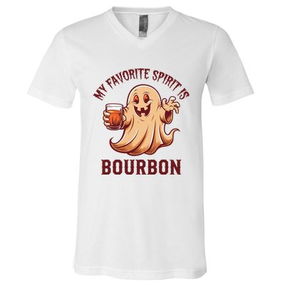 My Favorite Spirit Is Bourbon Bourbon Lover Gifts V-Neck T-Shirt