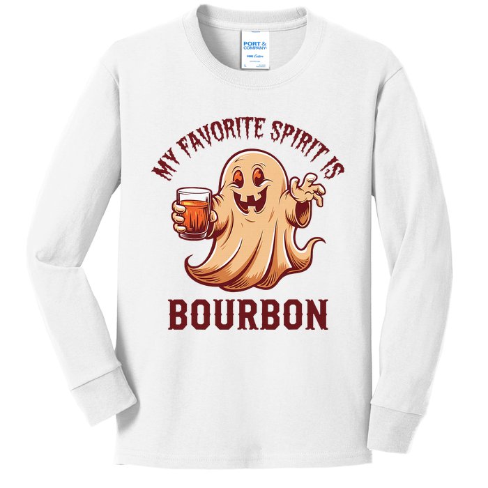 My Favorite Spirit Is Bourbon Bourbon Lover Gifts Kids Long Sleeve Shirt