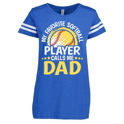 My Favorite Softball Player Calls Me Dad Funny Softball Dad Gift Enza Ladies Jersey Football T-Shirt