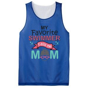 My Favorite Swimmer Calls Me Mom Swim Team Swimming Gift Cute Gift Mesh Reversible Basketball Jersey Tank