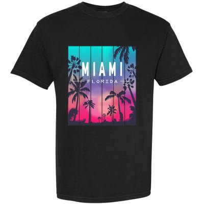 Miami Florida Sunset I Love Miami Beach Souvenir Garment-Dyed Heavyweight T-Shirt