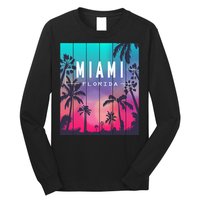 Miami Florida Sunset I Love Miami Beach Souvenir Long Sleeve Shirt