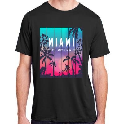 Miami Florida Sunset I Love Miami Beach Souvenir Adult ChromaSoft Performance T-Shirt