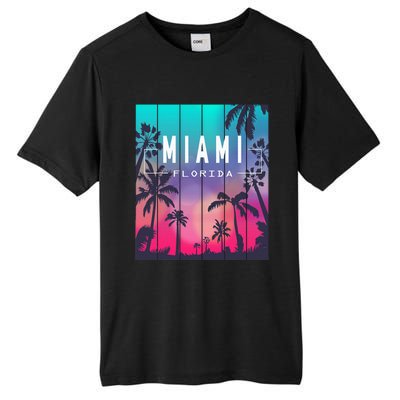 Miami Florida Sunset I Love Miami Beach Souvenir Tall Fusion ChromaSoft Performance T-Shirt