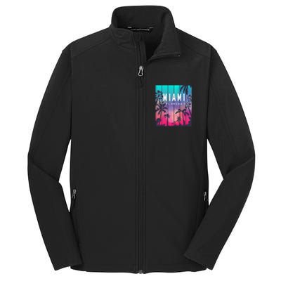 Miami Florida Sunset I Love Miami Beach Souvenir Core Soft Shell Jacket